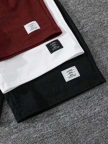 SHEIN 6件套青少年男童舒适休闲金属项链装饰圆领短袖T恤和短裤两件套，高性价比，适合户外玩耍、街头摄影、派对、居家休闲。 - 紅色 - 查看 4