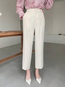 Dazy Tall Women's Casual White Ankle-Length Pants Fall - White - View 3