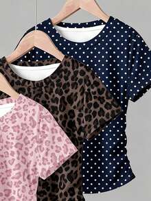 3PCS Tween Girls T-Shirts - White - View 4