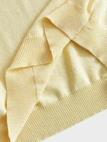 EASEVO Men's Plus Size Solid Color Short Sleeve Knit Top - Yellow - View 9