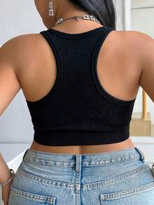 Velisys Velisys Women's Plus Size Solid Color Daily Fitness Tropical Sports Tank Top Gym Grey White Black Summer - Multicolor - View 6