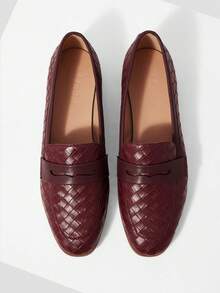 MOTF Zapatos planos casuales, cómodos y versátiles para mujer para Navidad - Burdeos - Ver 1