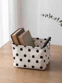 Haus Hana 1Pc/2Pcs/3Pcs Pattern Cotton Linen Fabric Storage Box, Durable Cotton Linen Material With Three Classic Printed Motifs. Portable Foldable Tidying Case For Vanity Table Use, Indoor Corner Clutter Sorting Accessory For Home Personal Item Collection. - Multicolor - View 6
