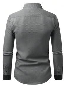 Manfinity Mode Men's Fashion Versatile Commute Long Sleeve Shirt - Dark Grey - View 2