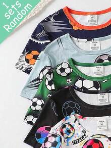 [Dikirim Acak 1 Set] Piyama Anak Laki-Laki Remaja Modis Seri Sepak Bola Terlaris Motif Lengan Pendek Celana Pendek Warna Polos Minimalis Pas Badan 2 Potong Set Pakaian Santai 1 set, Ukurannya Kecil, Harap Pesan Satu Ukuran Lebih Besar Jika Khawatir - Putih - View 4
