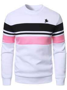 Manfinity Homme Men's Colorblock Fashion Casual Pullover Sweatshirt - Multicolor - View 5