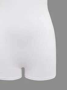 Dewbera Dewbera Sports One-Piece White Long-Sleeved Shorts Style, Casual Fitness Wear - White - View 9