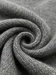 LUMIGAL Women's Lace Bow Decor Drop-Shoulder Long Sleeve Hooded Knit Dress - Dark Grey - View 4