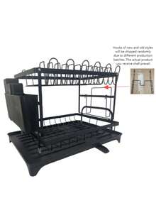 2-Tier Dish Drying Rack With Drainboard Set , Kitchen Accessory For Efficient Dish Drying And Organization - Multicolor - View 8