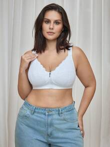 Bralution Plus Size Women's Lace Casual Everyday Bra - White - View 4