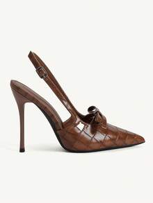 CUCCOO CHICEST Ladies' Fashion Party Pointed High Heel Pumps - Rust Brown - View 3