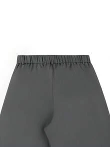Calvornis 男士米色西裝長褲，復古寬鬆休閒百搭直筒褲 - 深灰色 - 查看 6