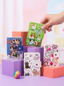 Joivida 1PC Mini Card Organizer, Lovely Credential Pouch With Multiple Slots Big Storage, Smooth PU Leather, Hand Drawn Animal Cartoon Print, Anti Demagnet Feature, Well-Liked Daily Essential, Ideal For Travel Study Work, Nice Festival Present - Multicolor - View 5