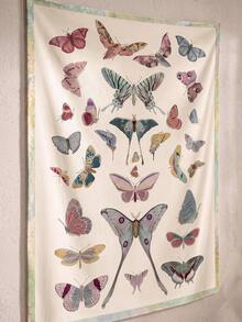 SHEIN 1 Piece, Butterfly Art Retro Printed Tapestry, Suitable For Living Room, Bedroom, Dormitory Decoration Home Atmosphere Decorative Tapestry - Multicolor - View 7