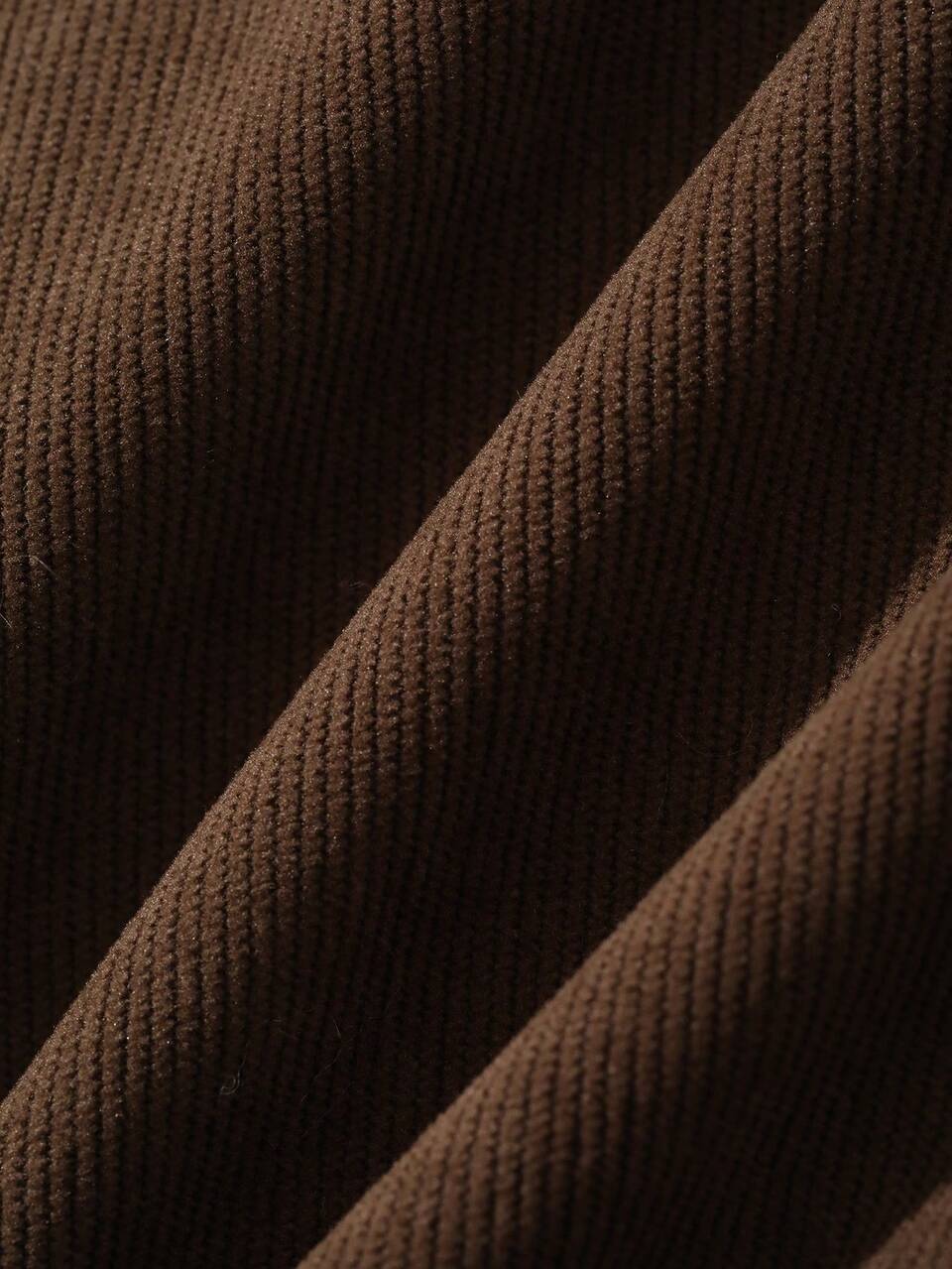 Solid Color Loose Round Neck Doll Blouse 3/4 Sleeve Pleated Corduroy Casual Vacation Spring Autumn Women's Shirt
