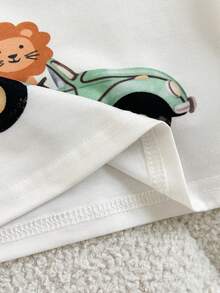 Newborn Baby Cute Knitted Cartoon Pattern Short Sleeve T-Shirt & Shorts Set - Apricot - View 8