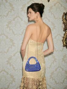 SHECARRY Ladies' Fashionable Elegant Luxury Royal Blue Diamond  Handbag Evening Bag, For Party, Prom, Club, Date, Birthday, Evening, Banquet - Royal Blue - View 9