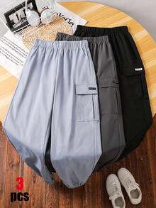SHEIN 3PCS Teen Boys Pants - Multicolor - View 6