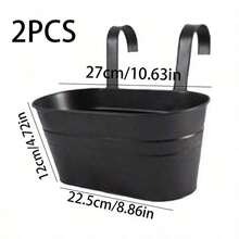 4PCS Black Metal Plant Hanging Pots, Suitable For Balcony, Garden, Wall Decor, Used For Succulent, Small Flowers Like Petunia, Zinnia - Hanging basin - View 9