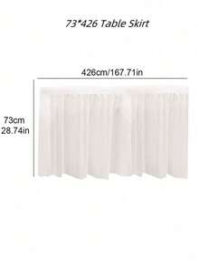 SHEIN 1set Rectangle Tablecloth & Table Skirt, PEVA Waterproof Anti-Oil Anti-Fouling For Wedding Party Decoration, Back To School Valentine Day - White - View 13