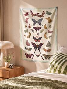 SHEIN 1 Piece, Butterfly Art Retro Printed Tapestry, Suitable For Living Room, Bedroom, Dormitory Decoration Home Atmosphere Decorative Tapestry - Multicolor - View 5