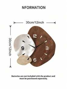 Mid-Century Modern Asymmetric Art Wall Clock, Non-Ticking Silent Clock With Lightweight Structure, Easy-Install Irregular Shape Wall Decoration, Home Decor - multicolor - View 6