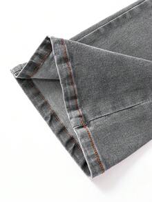 SHEIN 女童牛仔褲 夏季新品 全季穿搭淺灰色 Y2K街頭風 夏季度假旅行款 破洞磨損復古水洗工藝 高腰喇叭褲腳 舒適優質棉彈力牛仔布 日常上學通勤聚會 夏季音樂節 多場景百搭 時尚新風格 - 灰色 - 查看 6