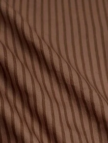 EMERY ROSE Striped Batwing Sleeve Casual Vacation Dress - Brown - View 7