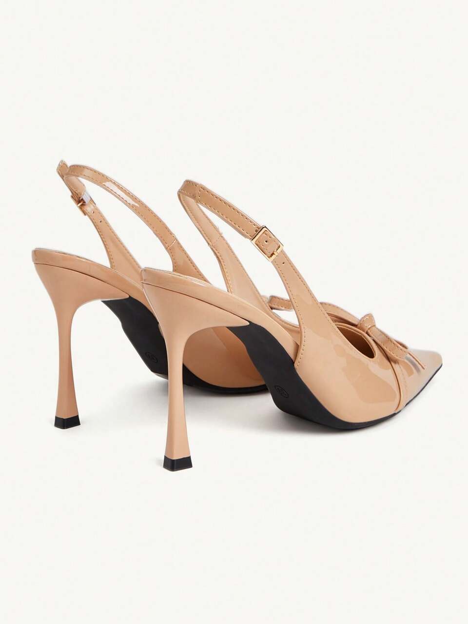 CUCCOO CHICEST Maillard Style Brown Bow Pointed Back Strap High Heels, Patent Leather Thin Heel Buckle Sandals, Workplace Dating Versatile Models Fall Shoes