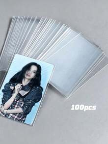100 Buah Pelindung Kartu untuk Binder, Halaman Pelindung Foto Transparan, Tempat Kartu PVC Bening untuk Penyimpanan Foto, Pelindung Kartu Koleksi Holografik Popcorn - MultiWarna - View 15