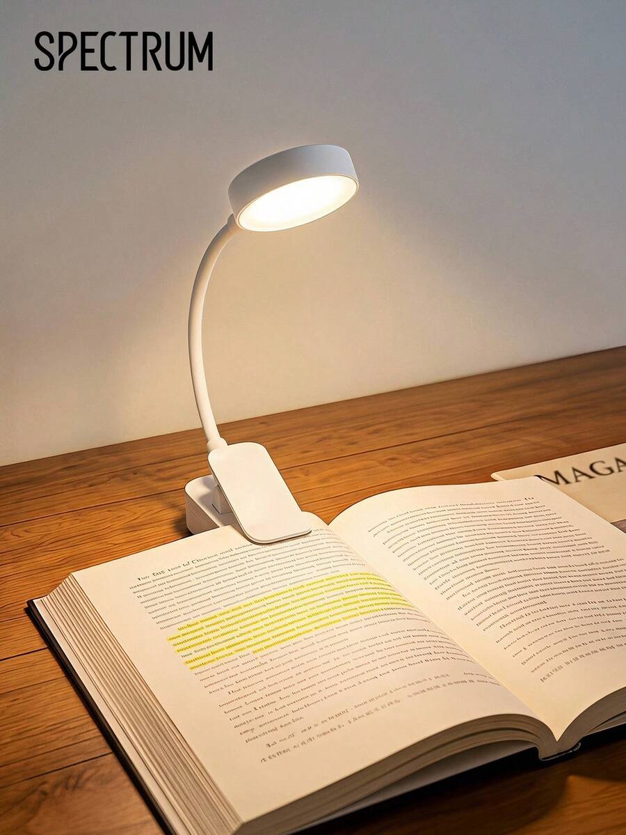 Clip On Reading Light, Flexible LED Book Light For Bedside, Portable Battery Powered Bookmark Lamp For Night Reading(Battery Not Included) - one-size - View 1