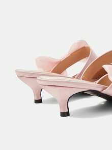 CUCCOO HITCHD Women Chic Side Buckle Sexy Pointed Toe Hollow Back High Heels Valentine Day Spring Shoes For Christmas Kitten Heels Fall Shoes - Pink - View 5