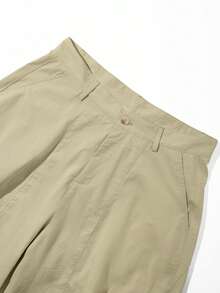 Manfinity Hypemode Men's Solid Color Pocket Casual Versatile Daily Travel Wide Leg Long Pants - Light Yellow - View 6