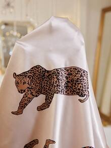 LuxeNights Women's Elegant Faux Silk Sexy Leopard Print Nightgown - Champagne - View 7