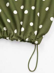 Airaco Women's Polka Dot Casual Versatile Everyday Long Sleeve Sweatshirt - Green - View 6