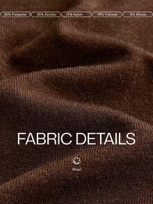 Lornavo Men's Solid Color High Neck Long Sleeve Sweater High Quality - Mocha Brown - View 4