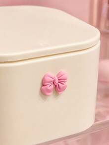 Joivida 1PC Hair Accessory Storage Box, Large Capacity Plastic Organizer Box Decorated With Lovely 3D Bow Ornament, Equipped With Press-Type Flip Lid Design To Block Dust And Keep Small Items Tidy, Offers Ample Inner Space To Store Hair Clips, Hair Ties - Multicolor - View 7