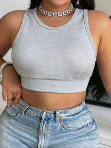 Velisys Velisys Women's Plus Size Solid Color Daily Fitness Tropical Sports Tank Top Gym Grey White Black Summer - Multicolor - View 7