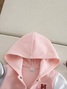 SHEIN Elladie kids 女童獨角獸紮染印花連帽夾克 - 粉色 - 查看 4