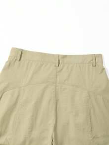 Manfinity Hypemode Men's Solid Color Pocket Casual Versatile Daily Travel Wide Leg Long Pants - Light Yellow - View 8