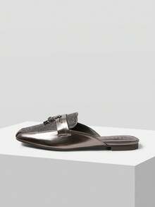 MOTF PREMIUM Zapatos planos casuales de punta redonda para mujer - Color de la pistola - Ver 3