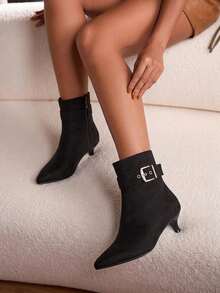Daringsoles Ladies Comfortable Casual Stiletto Black Autumn And Winter High Heel Boots - Brown zzz - View 4