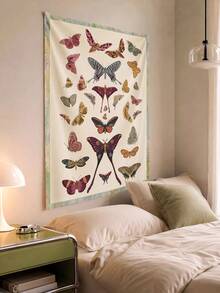 SHEIN 1 Piece, Butterfly Art Retro Printed Tapestry, Suitable For Living Room, Bedroom, Dormitory Decoration Home Atmosphere Decorative Tapestry - Multicolor - View 8