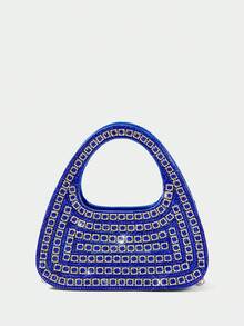SHECARRY Ladies' Fashionable Elegant Luxury Royal Blue Diamond  Handbag Evening Bag, For Party, Prom, Club, Date, Birthday, Evening, Banquet - Royal Blue - View 3