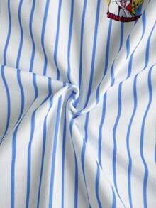LOONEY TUNES X SHEIN Baby Boy Striped Letter Cartoon Print Casual Daily Short Sleeve Romper - Multicolor - View 6