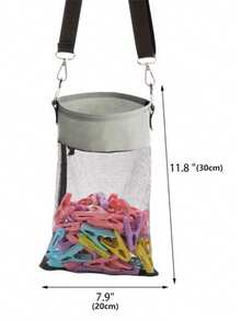 Haus Hana Mesh Drawstring Hanging Clothespin Holder Bag Laundry Storage Organizer For Outdoor Bathroom Dorm Room Home - Multicolor - View 5