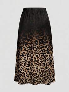 Firerie Plus Size Gradient Leopard Print Skirt - Multicolor - View 2