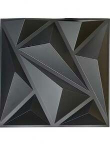 10/15/20/30/33/40/50 pièces Panneaux muraux décoratifs 3D design diamant, panneaux muraux texture brique 3D, décoration résistante aux flammes, 30cm X 30cm, blanc mat/noir, autocollants muraux de décoration intérieure DIY, convient pour la zone de réception, le studio de photographie et la décoration intérieure - noir - Voir 2