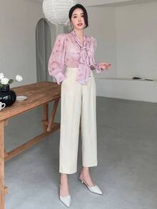 Dazy Tall Women's Casual White Ankle-Length Pants Fall - White - View 2