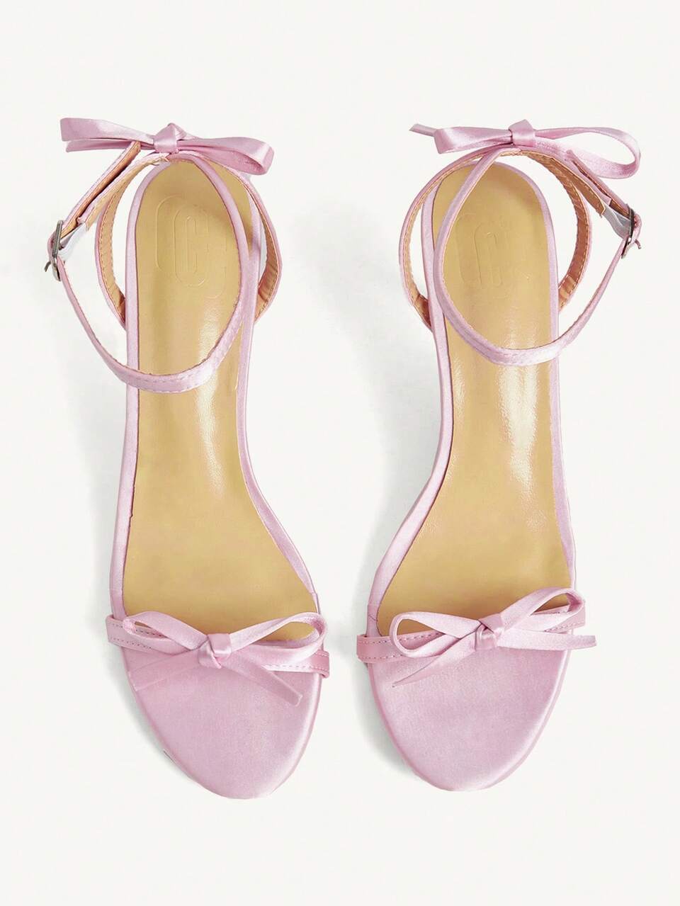 CUCCOO CHICEST Gentle Pink Satin Sandals Women, French Bow Strap, Thin Heel Back Empty Temperament High Heel Sandals
